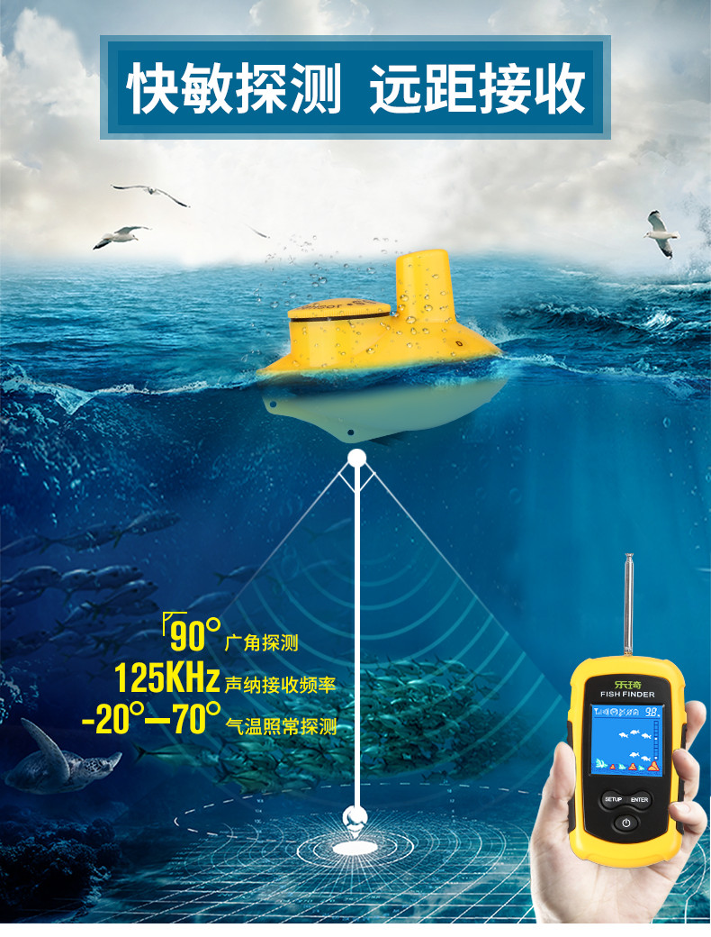 2022更新版[中文无线声纳测鱼器/水下测鱼器],探鱼器,第3张