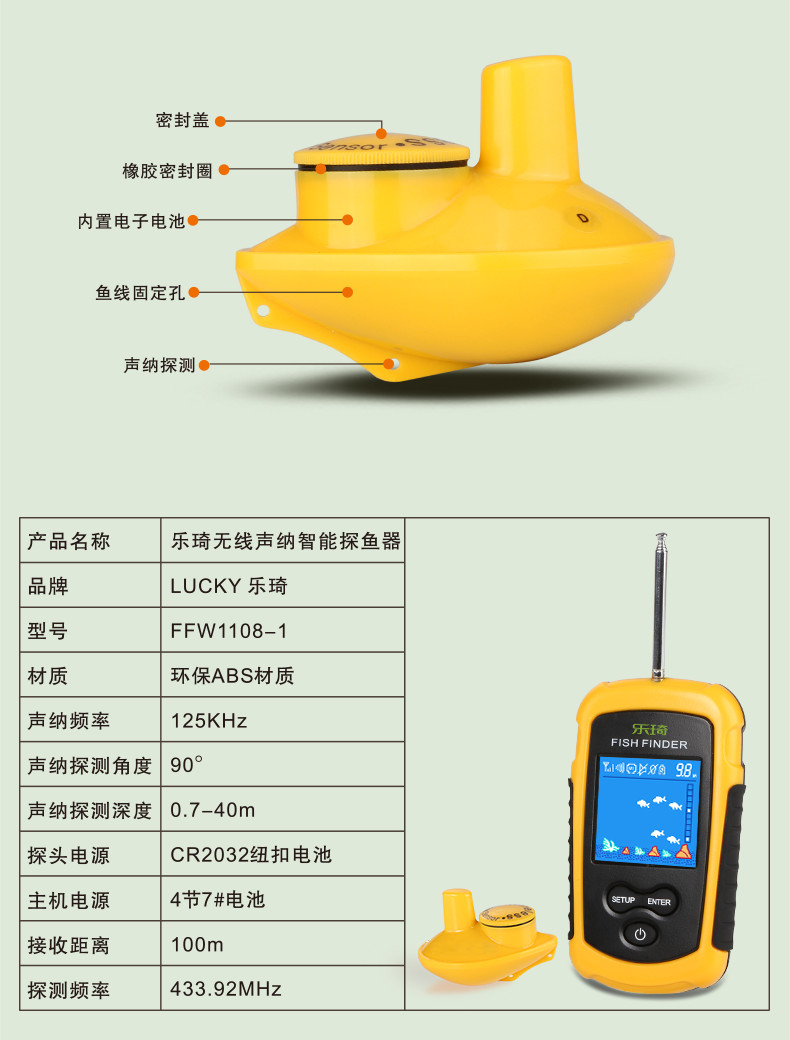 2022更新版[中文无线声纳测鱼器/水下测鱼器],探鱼器,第13张